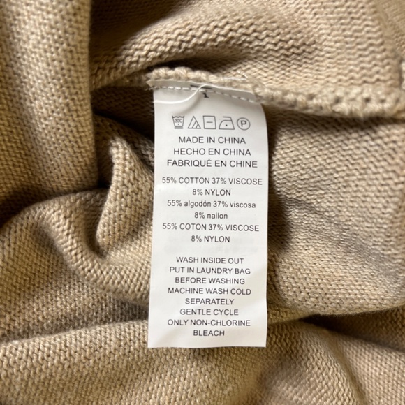 Michael Kors Tan Long Sleeve Long Sweater Boat Neck Side Zip Lightweight Small - Picture 10 of 10